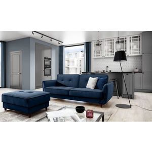 Canapea extensibila 3 locuri ELTAP, SO-BEL-40LO, Bellis, 220x90x83 cm, lemn/poliester, albastru inchis imagine