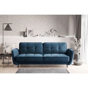 Canapea extensibila 3 locuri ELTAP, SO-BEL-40LU, Bellis, 220x90x83 cm, lemn/poliester, albastru inchis imagine