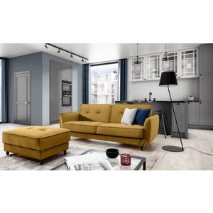 Canapea extensibila 3 locuri ELTAP, SO-BEL-41RIV, Bellis, 220x90x83 cm, lemn/poliester, mustar imagine