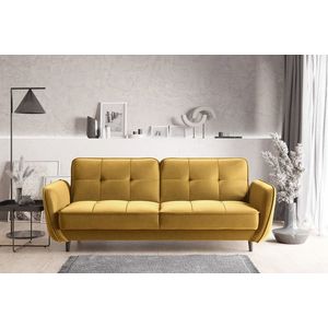Canapea extensibila 3 locuri ELTAP, SO-BEL-45NU, Bellis, 220x90x83 cm, lemn/poliester, galben imagine
