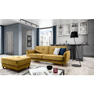 Canapea extensibila 3 locuri ELTAP, SO-BEL-48MO, Bellis, 220x90x83 cm, lemn/poliester, galben imagine