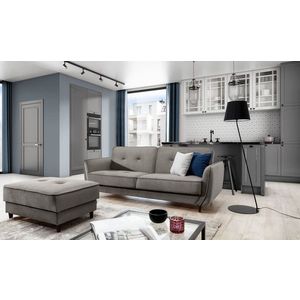 Canapea extensibila 3 locuri ELTAP, SO-BEL-91RIV, Bellis, 220x90x83 cm, lemn/poliester, gri deschis imagine