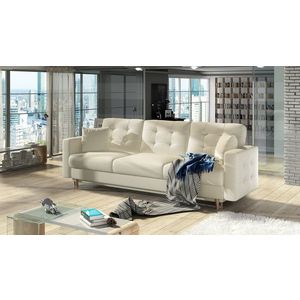 Canapea extensibila 3 locuri ELTAP, Ask08, Asgard, 233x92x93 cm, lemn/poliester, bej imagine