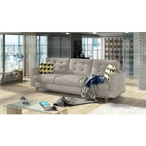 Canapea extensibila 3 locuri ELTAP, Ask10, Asgard, 233x92x93 cm, lemn/poliester, bej inchis imagine