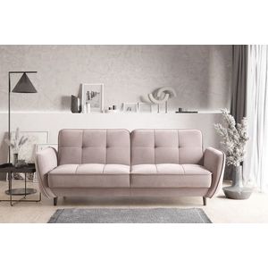 Canapea extensibila 3 locuri ELTAP, SO-BEL-101GO, Bellis, 220x90x83 cm, lemn/poliester, roz deschis imagine