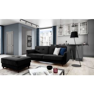 Canapea extensibila 3 locuri ELTAP, SO-BEL-10LO, Bellis, 220x90x83 cm, lemn/poliester, negru imagine