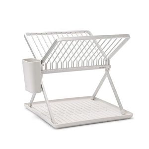 Scurgator de vase cu suport tacamuri, pliabil, Brabantia, SinkSide, 37x33x31.5 cm, aluminiu, gri deschis imagine