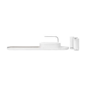 Set organizator chiuveta si dozator sapun 4 piese, Brabantia, SinkStyle Mineral, 75x13x15 cm, plastic/inox, alb imagine
