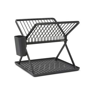 Scurgator de vase cu suport tacamuri, pliabil, Brabantia, SinkSide, 33x37x31.5 cm, aluminiu, gri inchis imagine