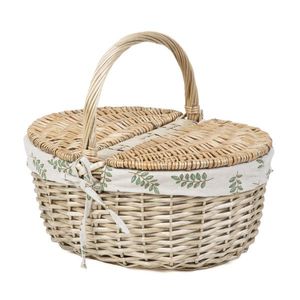 Cos de picnic Lorenzo, Homla, 40x30x18/34 cm, rachita, natur imagine