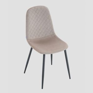 Scaun Noir, Homla, 52x44x85 cm, metal/catifea din poliester, bej/negru imagine