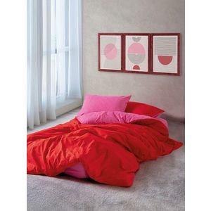 Lenjerie de pat dubla, Sage - Red, Fuchsia, Cozy Home, Bumbac Ranforce imagine