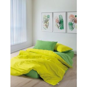 Lenjerie de pat dubla, Sage - Yellow, Green, Cozy Home, Bumbac Ranforce imagine