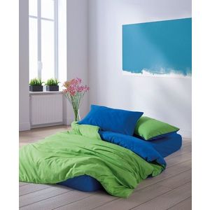 Lenjerie de pat dubla, Sage - Green, Blue, Cozy Home, Bumbac Ranforce imagine