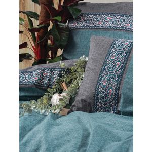 Lenjerie de pat pentru o persoana, Erna - Petrol Blue, Cotton Box, Bumbac Ranforce imagine