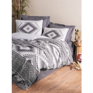 Lenjerie de pat pentru o persoana, Delos - Anthracite, Cotton Box, Bumbac Ranforce imagine