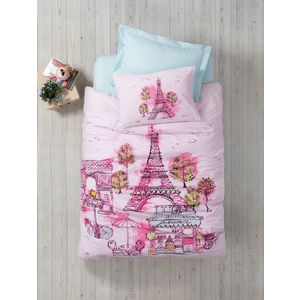 Lenjerie de pat pentru o persoana Young, Corisa v2 - Pink, Cotton Box, Bumbac Ranforce imagine