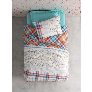 Lenjerie de pat pentru o persoana Young, Baniti v2 - Mint, Cotton Box, Bumbac imagine