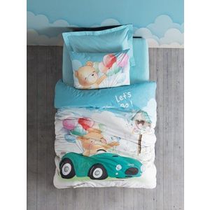 Lenjerie de pat pentru o persoana Young, Buddy - Blue, Cotton Box, Bumbac imagine