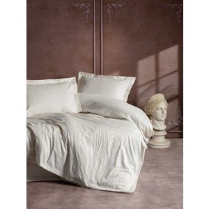 Lenjerie de pat dubla, Stripe - Ecru, Cotton Box, Bumbac Satinat imagine