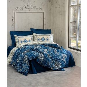 Lenjerie de pat dubla, Stasya - Dark Blue, Cotton Box, Bumbac Satinat imagine