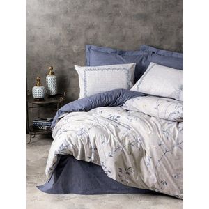 Lenjerie de pat dubla, Nitsa - Dark Blue, Cotton Box, Bumbac Ranforce imagine