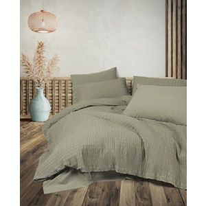 Lenjerie de pat dubla, Sungai - Green, Cotton Box, 60% bumbac/40% poliester imagine
