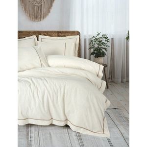 Lenjerie de pat dubla, Banded - Brown, Cotton Box, 85% bumbac / 15% in imagine