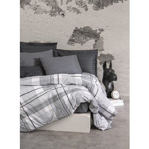 Lenjerie de pat pentru o persoana, Will - Anthracite, Cotton Box, Bumbac Ranforce imagine
