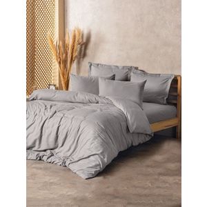 Lenjerie de pat pentru o persoana, Plaid - Grey, Cotton Box, Bumbac Ranforce imagine