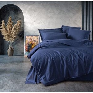 Lenjerie de pat pentru o persoana, Plain - Dark Blue, Cotton Box, Bumbac Ranforce imagine