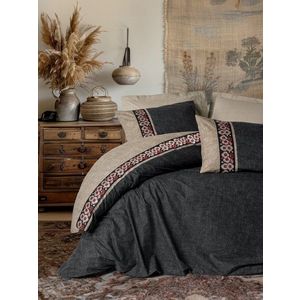 Lenjerie de pat pentru o persoana, Yamka - Beige, Cotton Box, Bumbac Ranforce imagine
