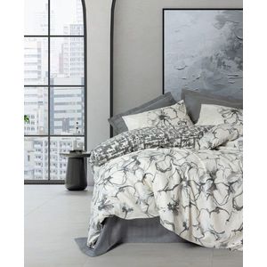 Lenjerie de pat pentru o persoana, Hilaris - Anthracite, Cotton Box, Bumbac Ranforce imagine