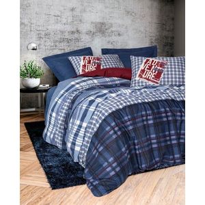 Lenjerie de pat pentru o persoana, Roger - Dark Blue, Cotton Box, Bumbac Ranforce imagine