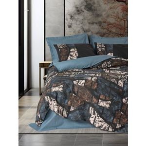 Lenjerie de pat pentru o persoana, Senso - Petrol Green, Cotton Box, Bumbac Ranforce imagine