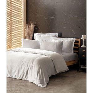 Lenjerie de pat dubla, Silky - White, Cotton Box, Lyocell/Bumbac imagine