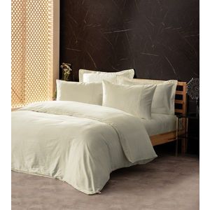 Lenjerie de pat dubla, Silky - Ecru, Cotton Box, Lyocell/Bumbac imagine