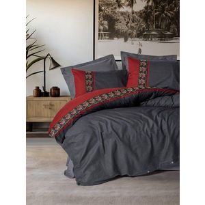 Lenjerie de pat dubla, Lienzo - Anthracite, Cotton Box, Bumbac Ranforce imagine