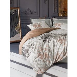 Lenjerie de pat dubla, Blatt - Grey, Cotton Box, Bumbac Satinat imagine