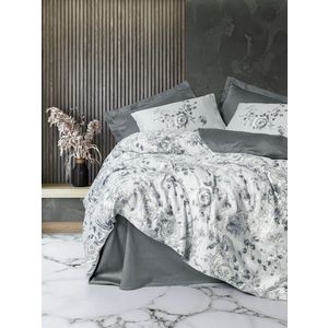 Lenjerie de pat dubla, Moale - Grey, Cotton Box, Bumbac Satinat imagine