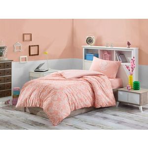 Lenjerie de pat pentru o persoana, Pure - Powder, EnLora Home, 65% bumbac/35% poliester imagine