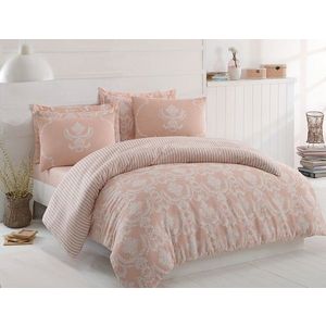 Lenjerie de pat dubla 3 piese, Pure - Powder, EnLora Home, 65% bumbac/35% poliester imagine