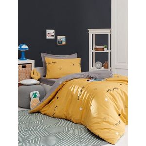 Lenjerie de pat pentru o persoana, Dide - Yellow, Eponj Home, 65% bumbac/35% poliester imagine