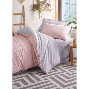 Lenjerie de pat pentru o persoana, Solid - Powder, Grey, Eponj Home, 65% bumbac/35% poliester imagine