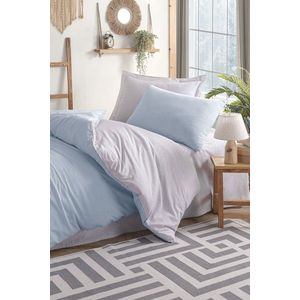 Lenjerie de pat pentru o persoana, Solid - Light Blue, Grey, Eponj Home, 65% bumbac/35% poliester imagine