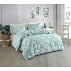 Lenjerie de pat dubla, Post - Water Green, Eponj Home, 65% bumbac/35% poliester imagine
