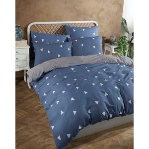 Lenjerie de pat dubla, Geometirk - Blue, Eponj Home, 65% bumbac/35% poliester imagine