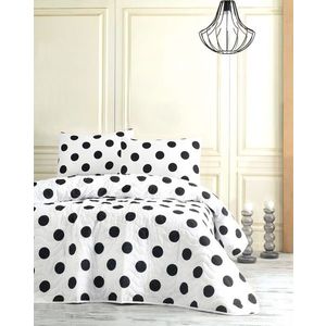 Set cuvertura de pat dubla 3 piese, Point - White, Eponj Home, 65% bumbac/35% poliester imagine
