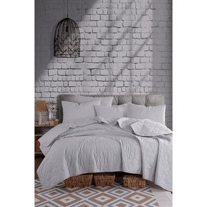 Set cuvertura de pat dubla 3 piese, Solid - Grey, Eponj Home, 65% bumbac/35% poliester imagine