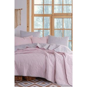 Cuvertura Single 155x200 cm, Solid - Powder, Grey, Eponj Home, 65% bumbac/35% poliester imagine